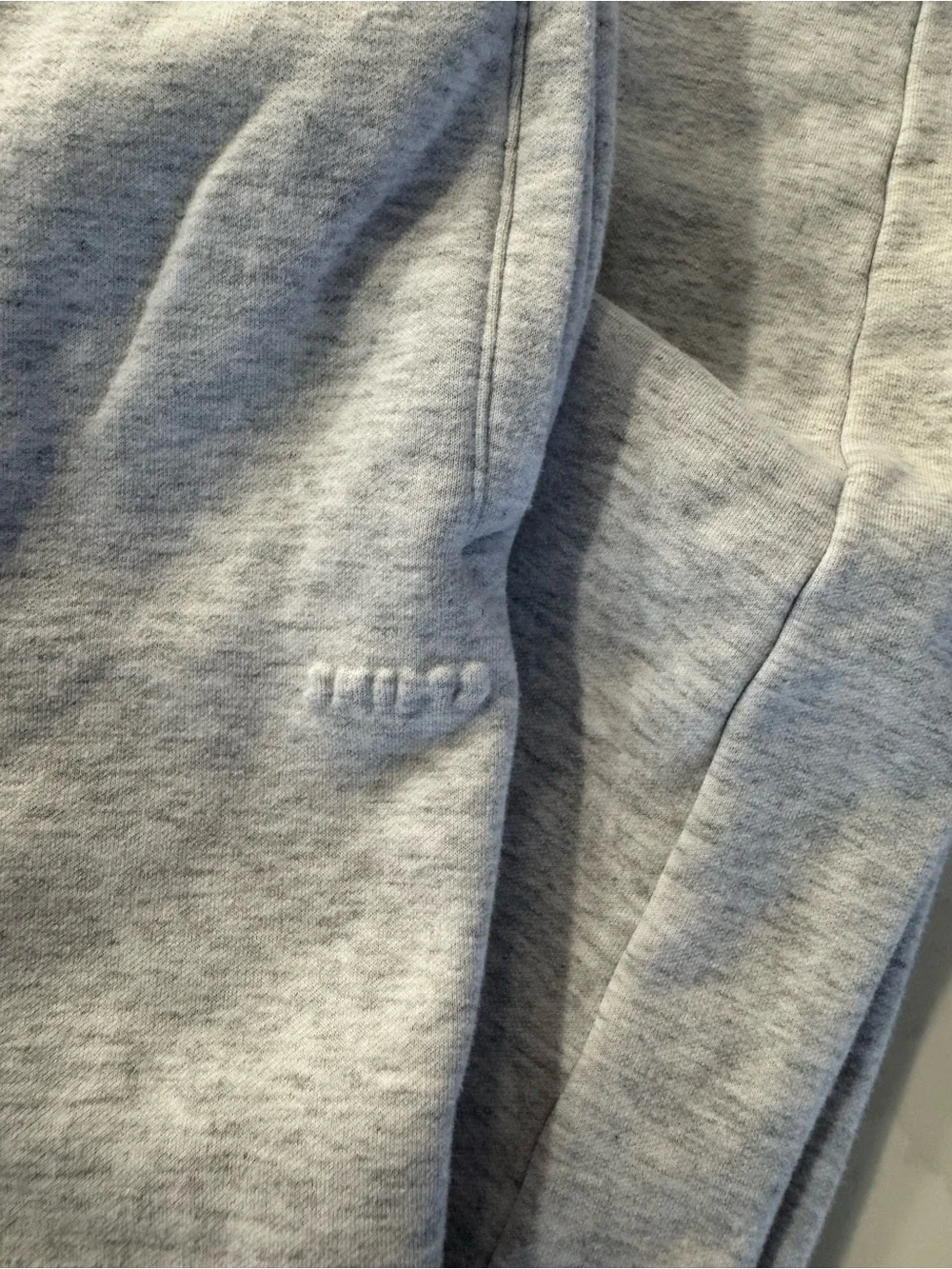 SKIMS Heather Gray Jogger Pants with Tonal Logo